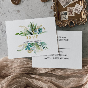 Casamento Eucalipto Verde e Dourado Vintage Rsvp