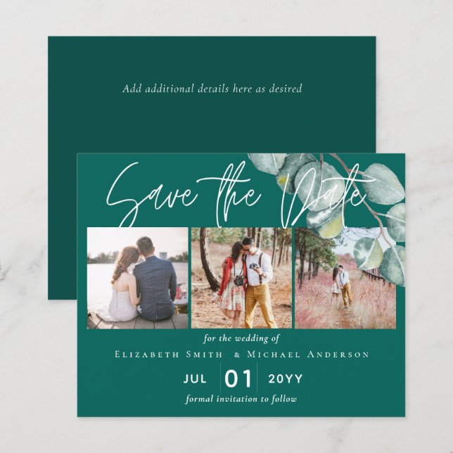 Casamento EUCALYPTUS Branco de baixa estimativa (Frente/Verso)