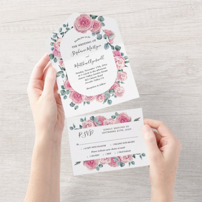 Casamento Eucalyptus Dusty Rose Watercolor (Aba destacável)