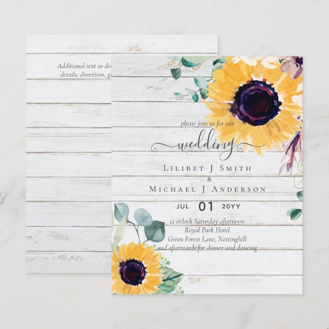 Casamento Eucalyptus Greenery (Frente/Verso)