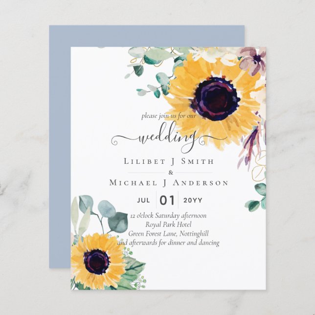 Casamento Eucalyptus Greenery (Frente/Verso)