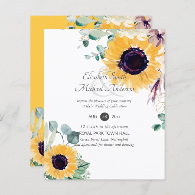 Casamento Eucalyptus Greenery (Frente/Verso)