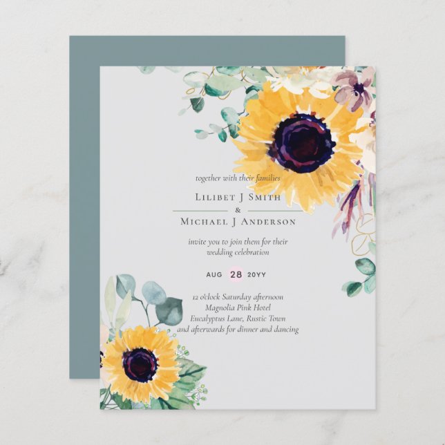 Casamento Eucalyptus Greenery (Frente/Verso)