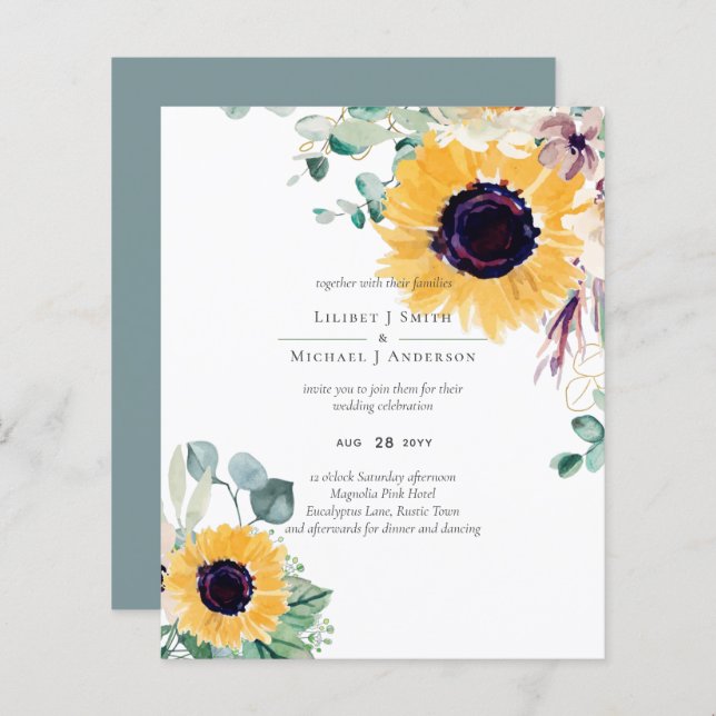 Casamento Eucalyptus Greenery (Frente/Verso)