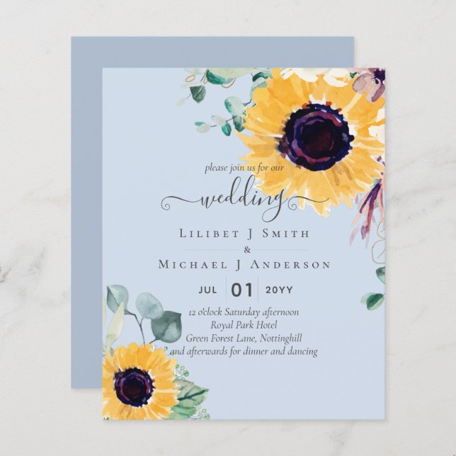 Casamento Eucalyptus Greenery (Frente/Verso)