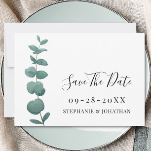 Casamento Eucalyptus Mínimo Salve O Cartão De Data