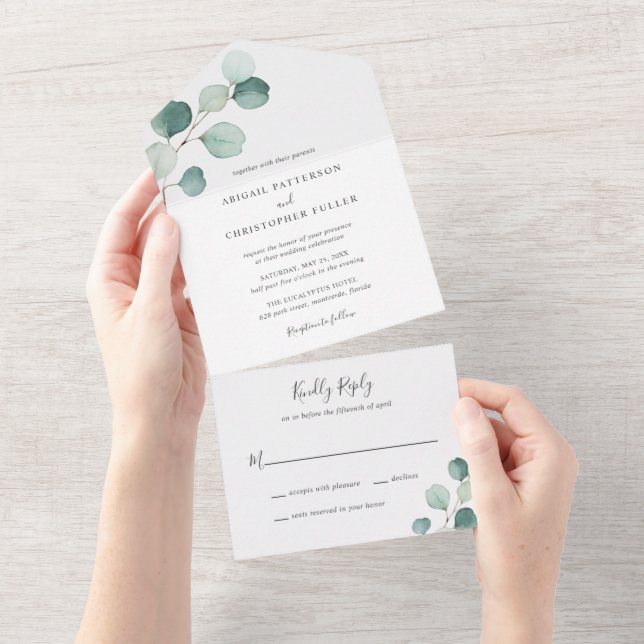Casamento Eucalyptus Rustic Elegante Simples (Aba destacável)