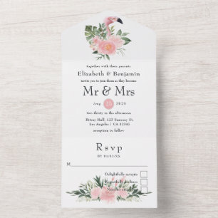 Casamento Exótico de Flamingo Rosa Tropical