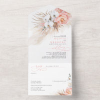 Casamento Exótico de Flores-Blush Rosa e Grama-Pam