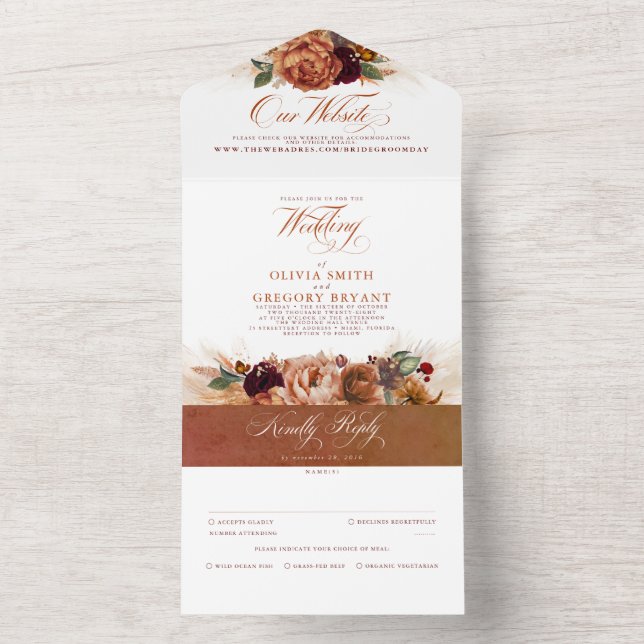Casamento Exótico Terracotta Flores e Pampas (Inside)