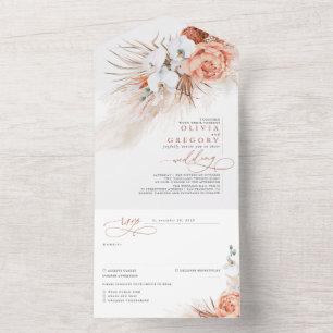 Casamento Exótico Terracotta Flores e Pampas