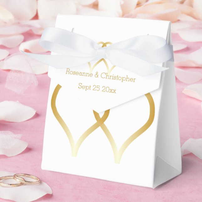 Casamento Favoritos Caixas Douradas Corações (Casamento)