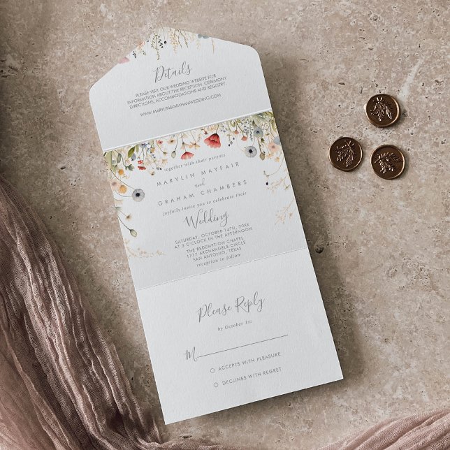 Casamento Feliz Colorido Boho Wildflower (Criador carregado)