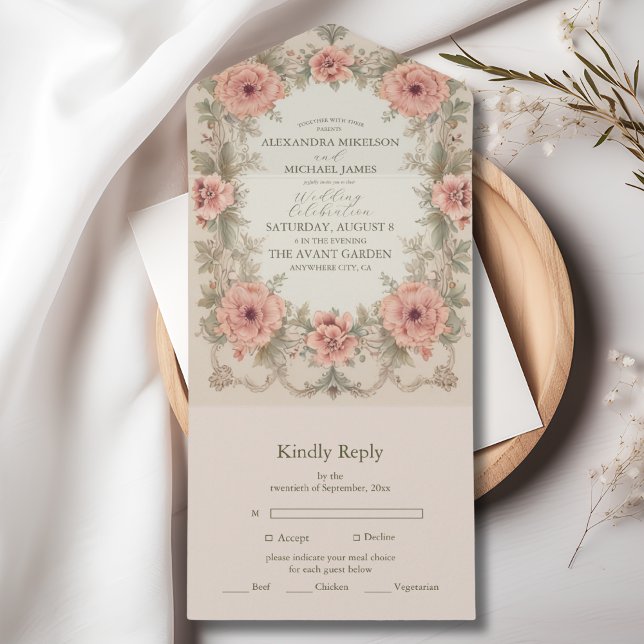 Casamento Flora Art Nouveau Vintage (Criador carregado)