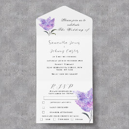 Casamento Floral A Lilás Botânico Púrpura A