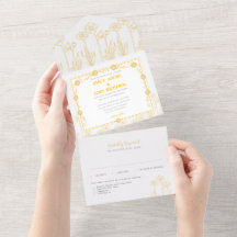 Casamento Floral Amarelo Dourado e Branco