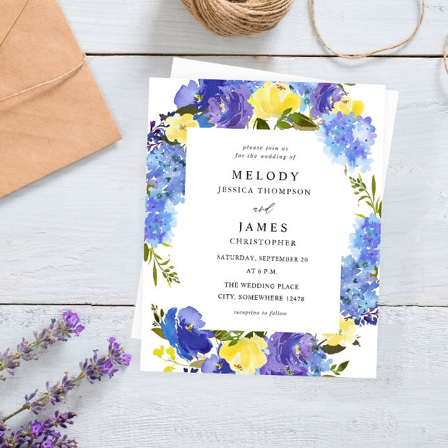 Casamento Floral Amarelo e Roxo Azul Orçamento (Criador carregado)
