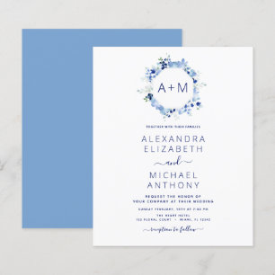 Casamento Floral Azul com Dusty Monograma