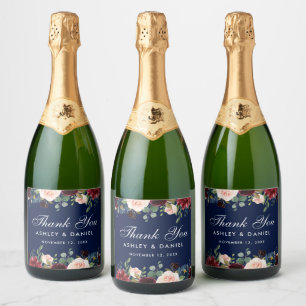 Casamento Floral Azul Da Watercolor Burgundy