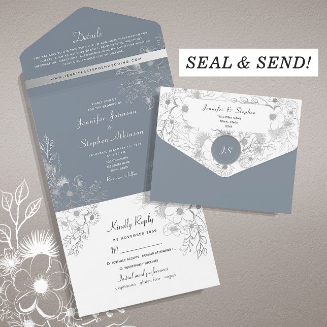 Casamento Floral Azul de Inverno (Criador carregado)