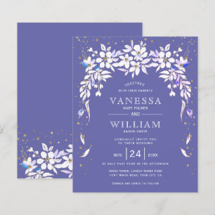 Casamento floral azul de periwinkle azul do BUDGET