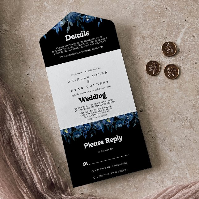 Casamento Floral Azul Marinha Real     (Criador carregado)