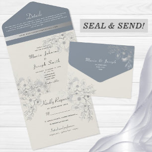 Casamento Floral Azul Poético