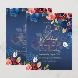 Casamento Floral Azul Rústico Borgonha