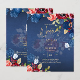 Casamento Floral Azul Rústico Borgonha