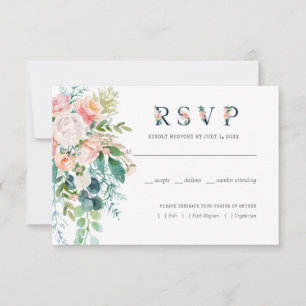 Casamento Floral Blushing RSVP w/Meal