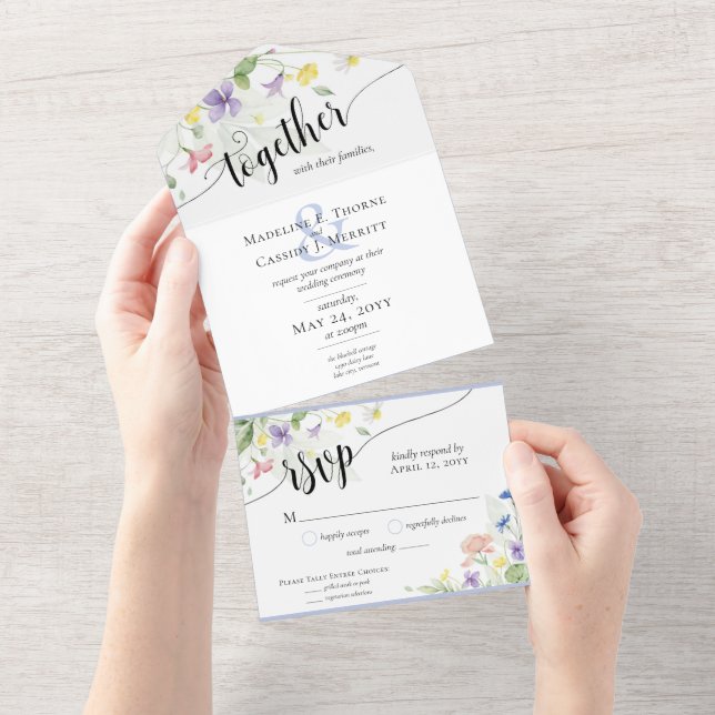 Casamento Floral Boho Boho (Aba destacável)