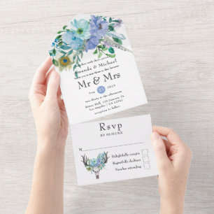 Casamento Floral Boho com Verde-Menta e Azul