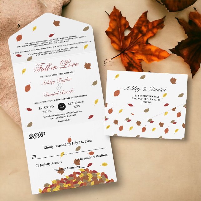 Casamento Floral Boho de Folhas de Outono Rústico (Criador carregado)