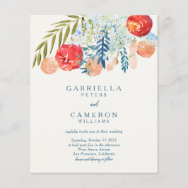 Casamento Floral Boho De Vintage Red Watercolor