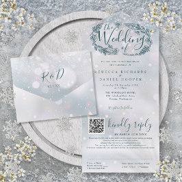 Casamento Floral Boho Flocos de Neve Código QR