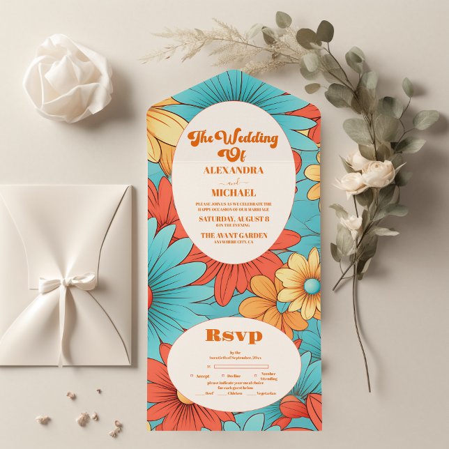 Casamento Floral Boho Retro (Criador carregado)