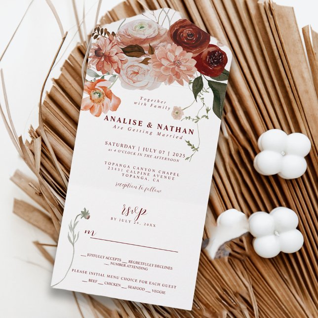 Casamento Floral Bold Burgundy Bohemian (Criador carregado)