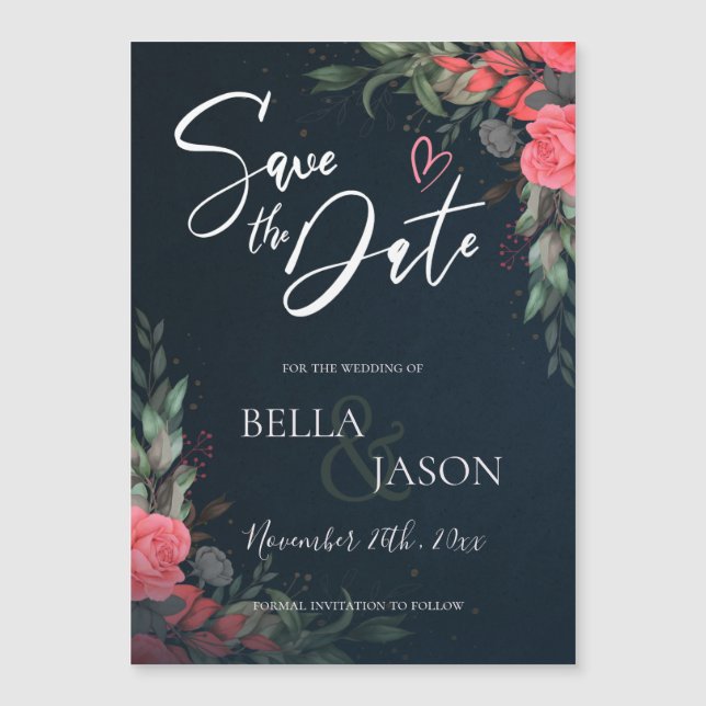 Casamento Floral Bonito Peach Orange Elegante (Frente)