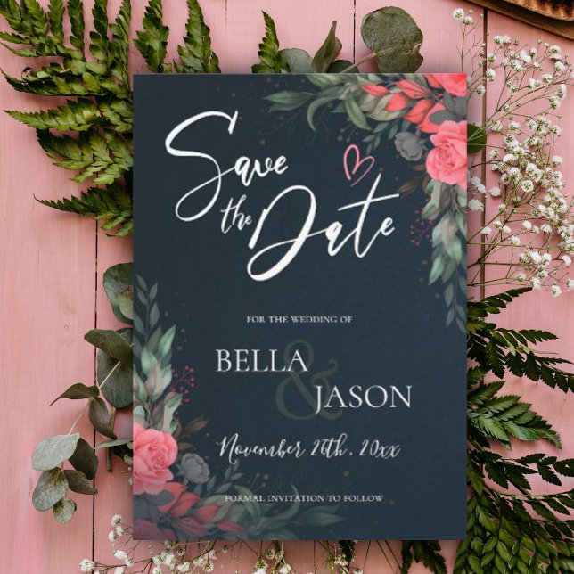 Casamento Floral Bonito Peach Orange Elegante (Criador carregado)