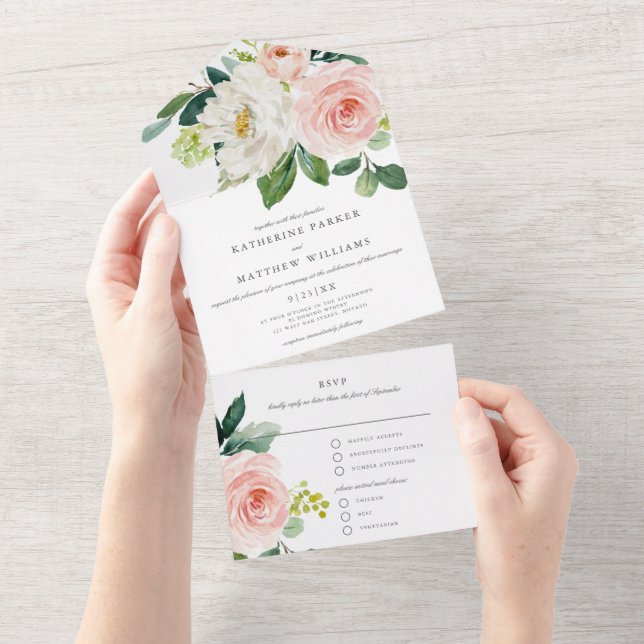 Casamento Floral bonito Watercolor (Aba destacável)