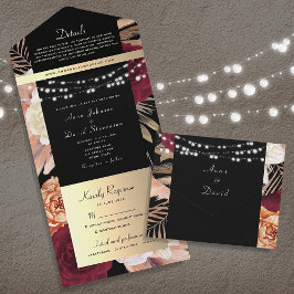 Casamento Floral Borgonha e Preto Gótico