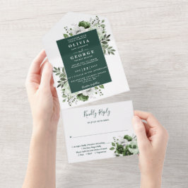 Casamento Floral Botânico Moderno Verde Esmeralda