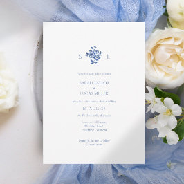 Casamento Floral Branco + Azul Monograma