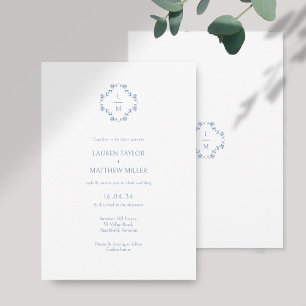 Casamento Floral Branco + Azul Monograma