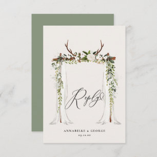 Casamento floral branco de marca d'água russa RSVP