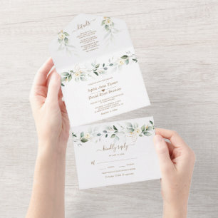 Casamento Floral Branco Dourado Airy Greenery
