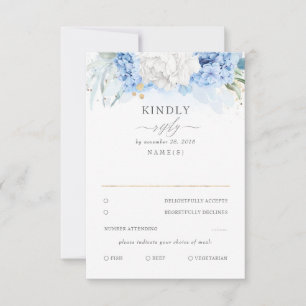 Casamento Floral Branco e Azul RSVP