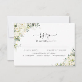 Casamento Floral Branco Elegante Com RSVP De Escol