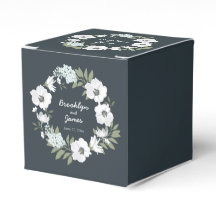 Casamento Floral Caixas De Favor Com Coroa Branca