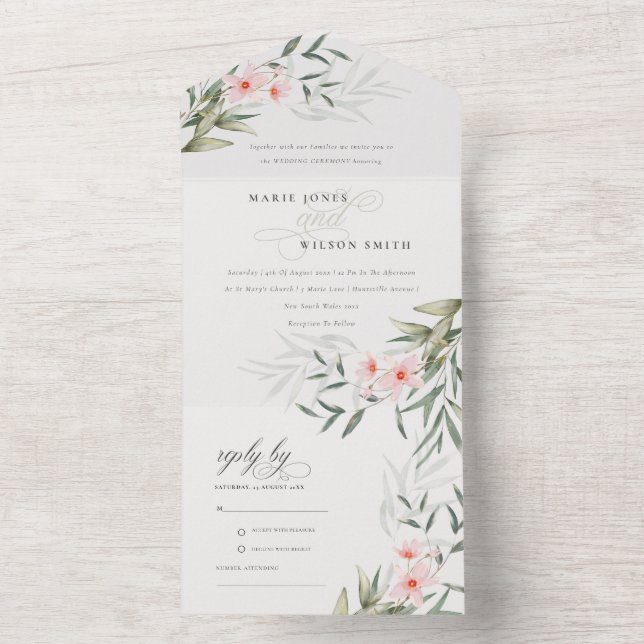 Casamento Floral Clássico Elegante Blush Greenery (Interno)